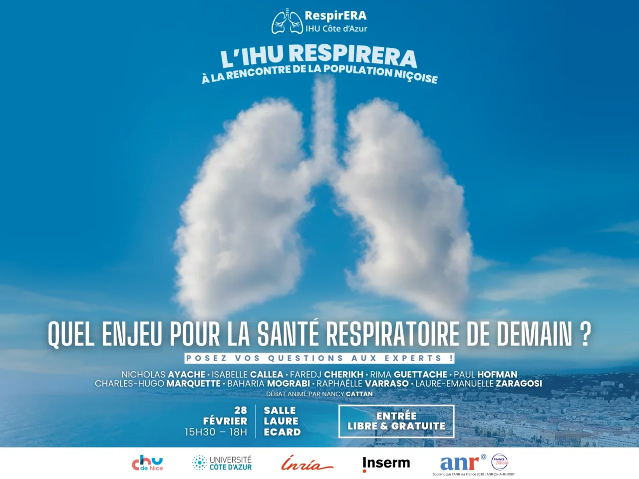 L’IHU RespirERA organise un événement grand public à Nice le 28 février 2026 pour sensibiliser aux enjeux de la santé respiratoire.